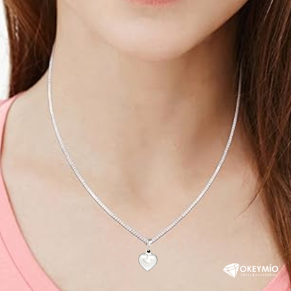 Cadena Con Dije Corazón Inflado En Plata 925