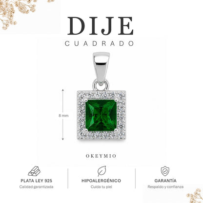 Dije y Cadena Corte Princesa En Plata 925