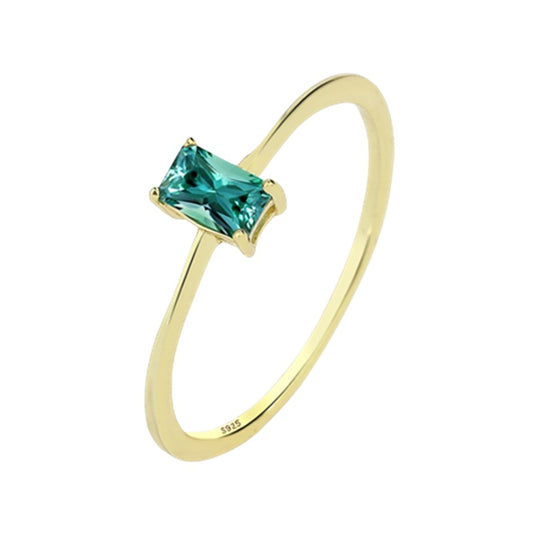 Anillo Esmeralda Rusa Chapada En Oro De 18k