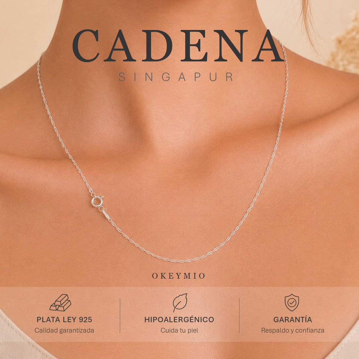 Cadena Singapur En Plata 925 (50cm)