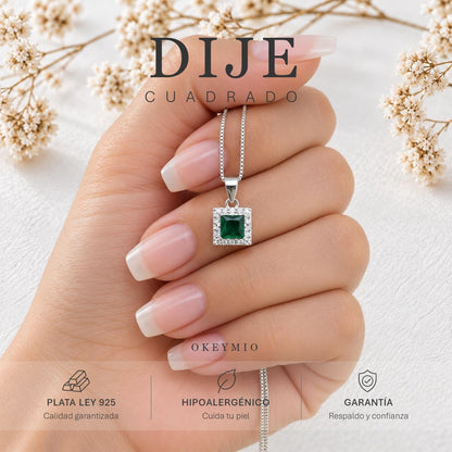 Dije y Cadena Corte Princesa En Plata 925