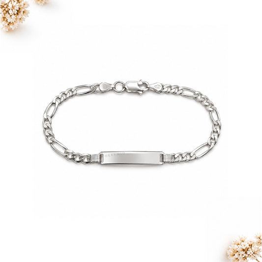 Pulsera Esclava De Plata 925 Con Placa Para Hombre 19 cm