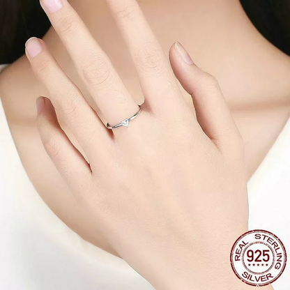 Anillo De Compromiso Mujer Circón Corazón