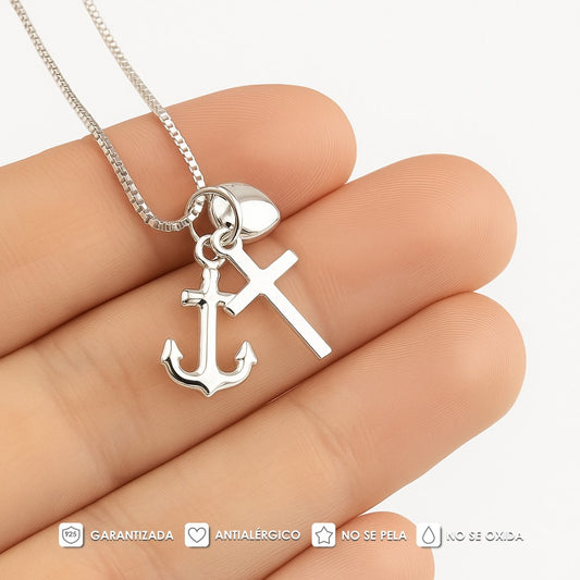 Dije y Cadena 3 Gracias En Plata 925