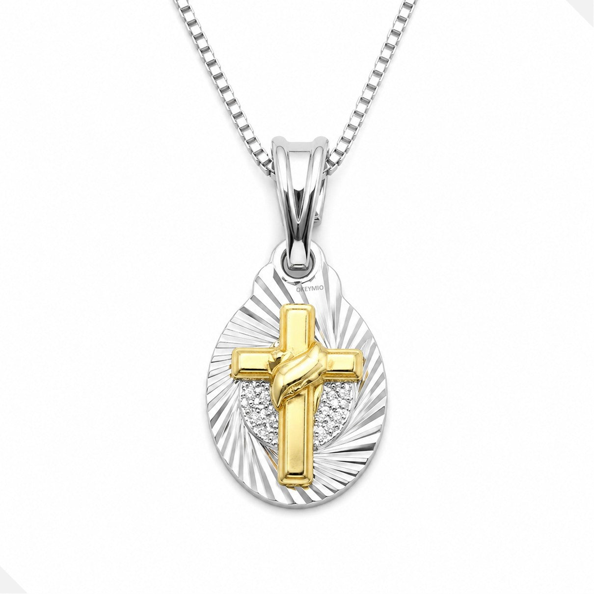 Dije Cruz Oro Plata 925 Con Cadena Antialérgico
