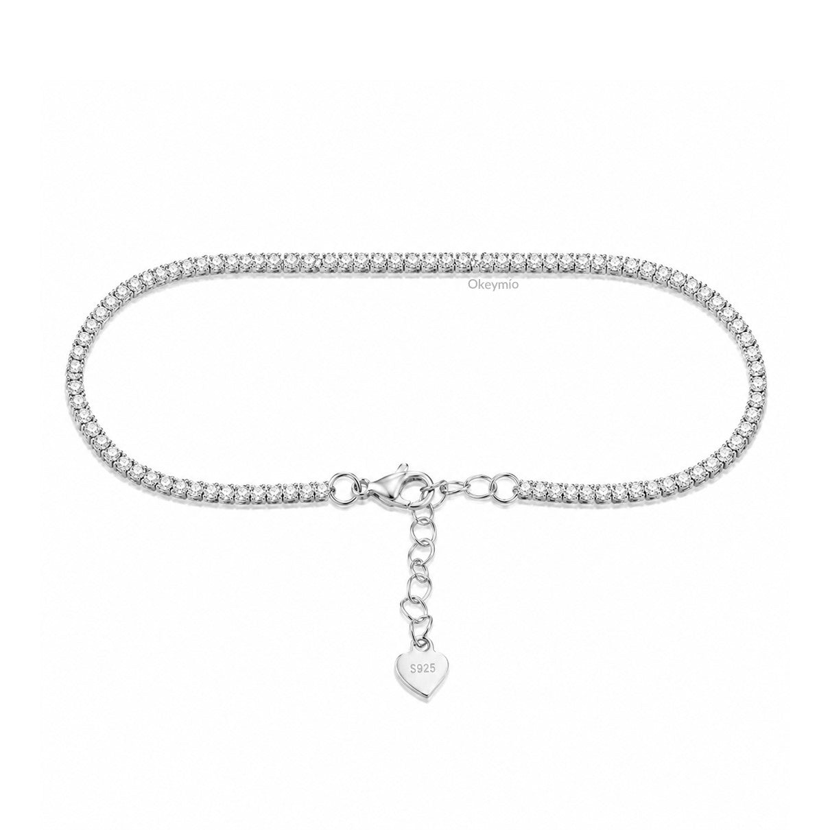 Pulsera Manilla Tipo Tennis Con Circones En Plata 925