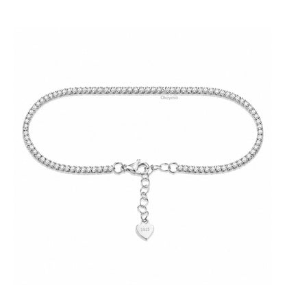 Pulsera Manilla Tipo Tennis Con Circones En Plata 925