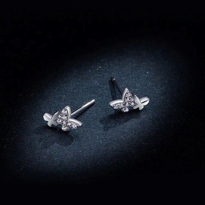 Aretes Mariposa En Plata 925 Para Niña o Mujer
