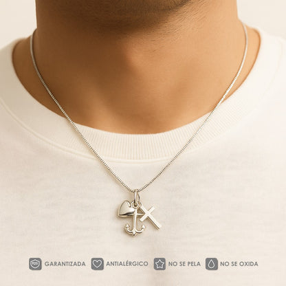 Dije y Cadena 3 Gracias En Plata 925