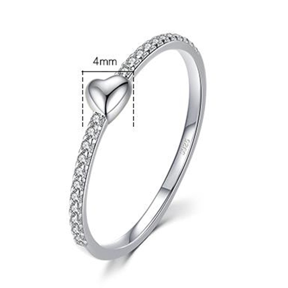 Anillo De Corazón Sencillo Para Mujer