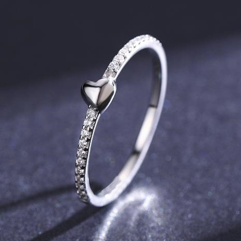 Anillo De Corazón Sencillo Para Mujer