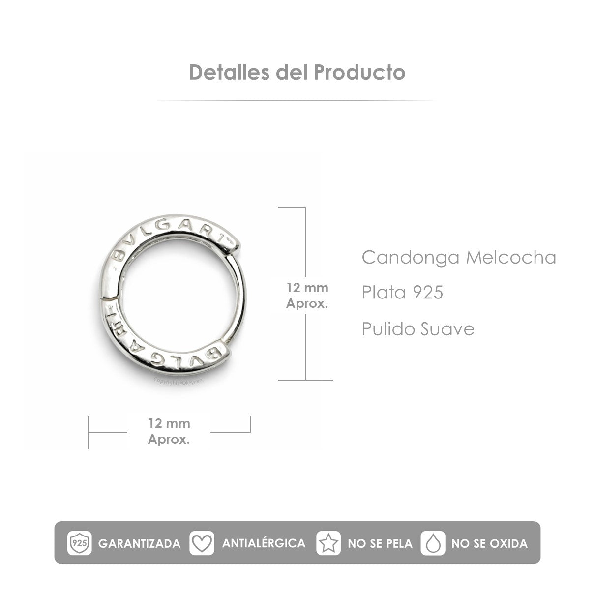 Candongas En Plata 925 - 12 mm