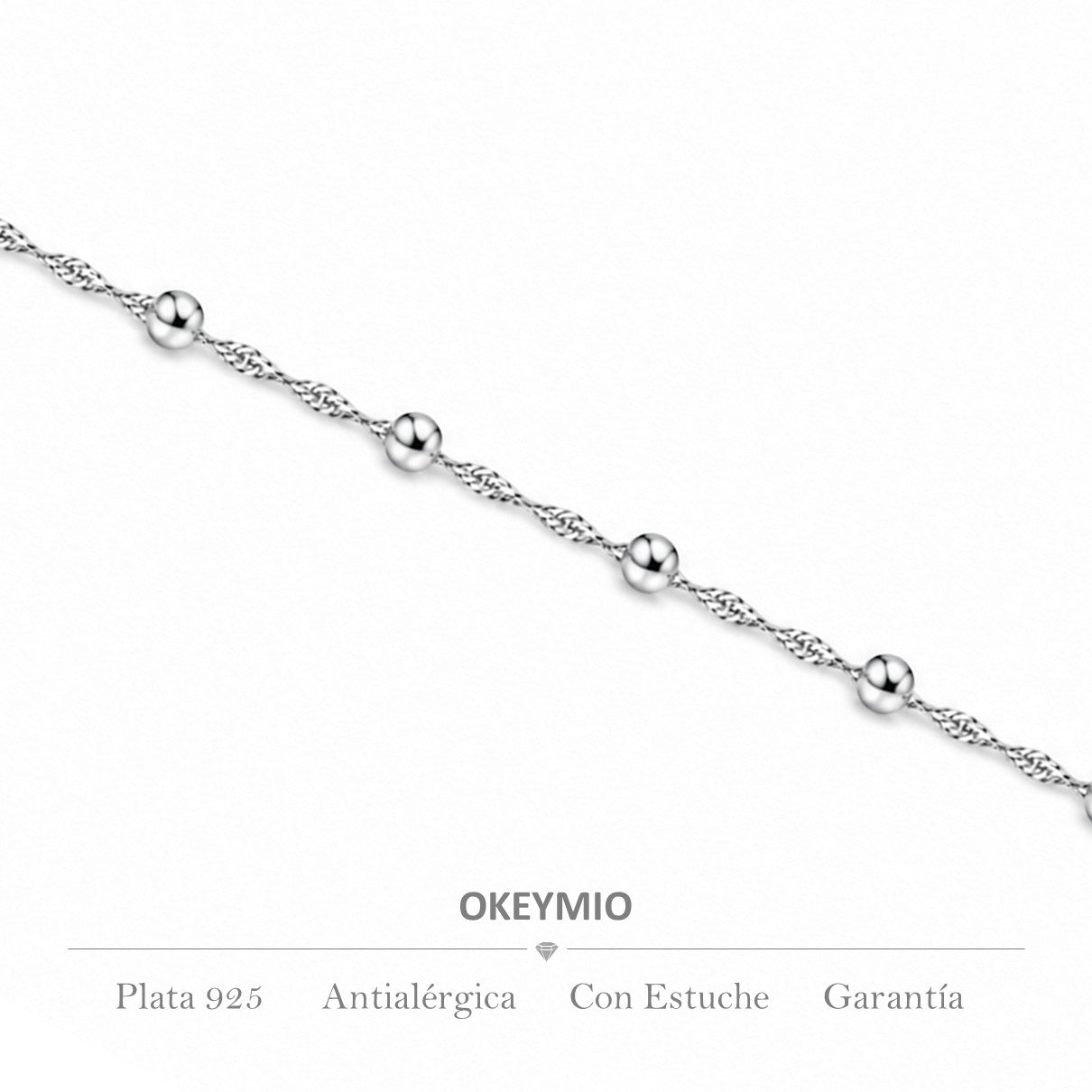 Cadena Tejido Singapur Bolitas (45cm)
