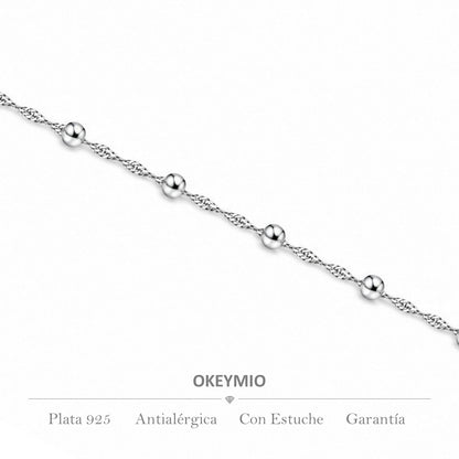Cadena Tejido Singapur Bolitas (45cm)