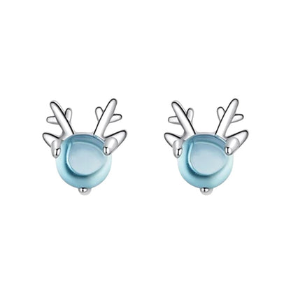 Aretes Topitos Ciervo Tierno En Plata 925