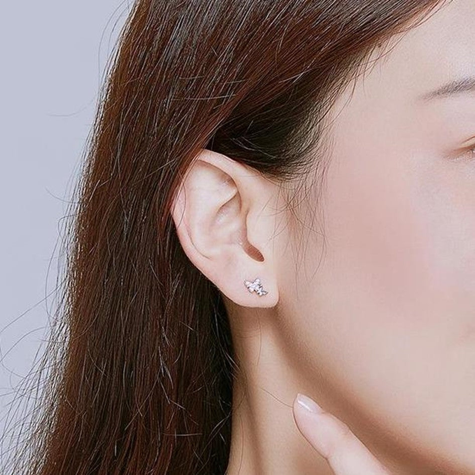 Aretes Mariposa En Plata 925 Para Niña o Mujer