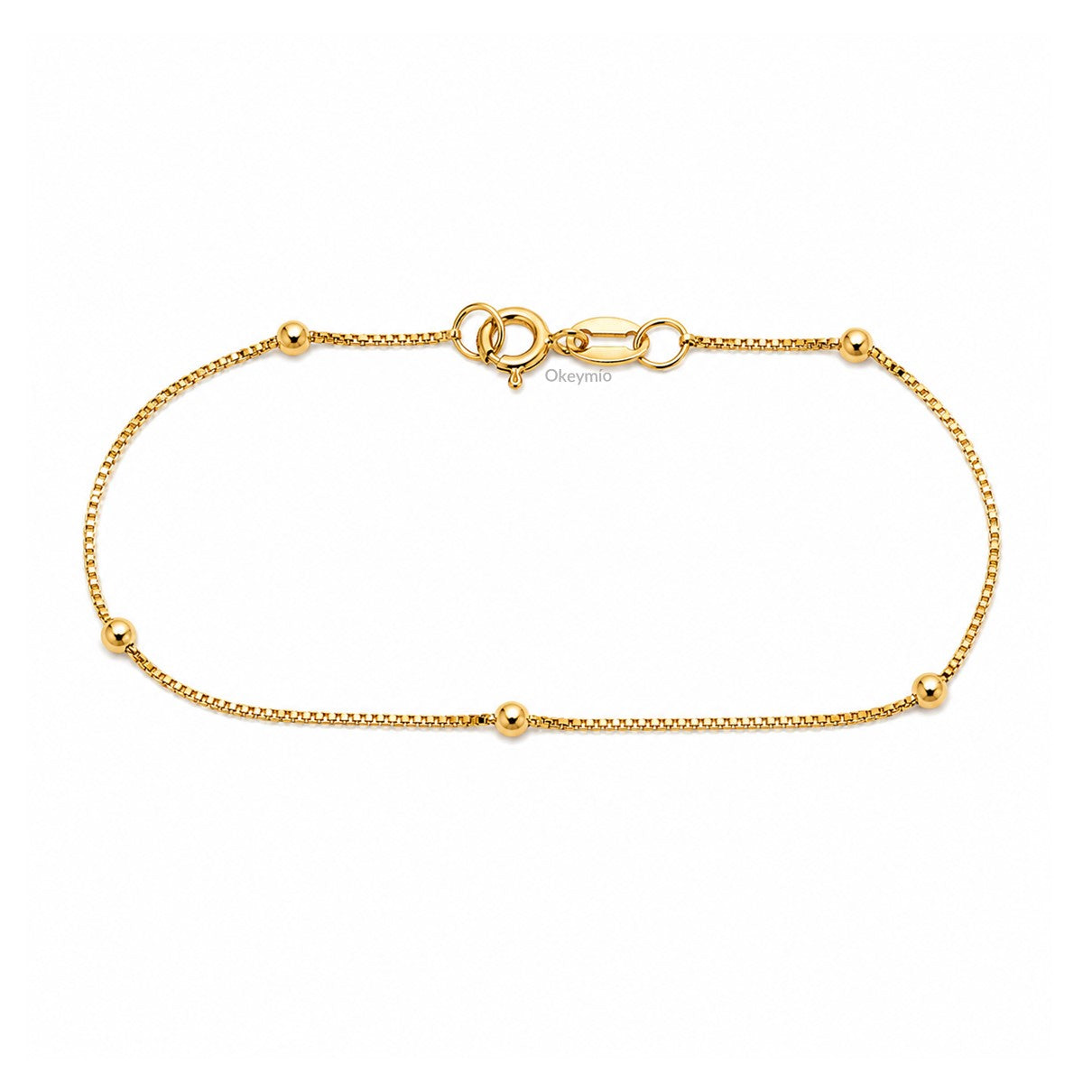 Pulsera Veneciana Con balines Oro Laminado 18k