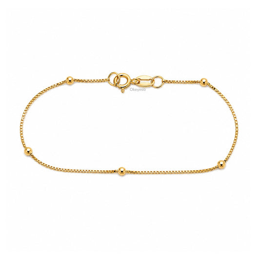 Pulsera Veneciana Con balines Oro Laminado 18k