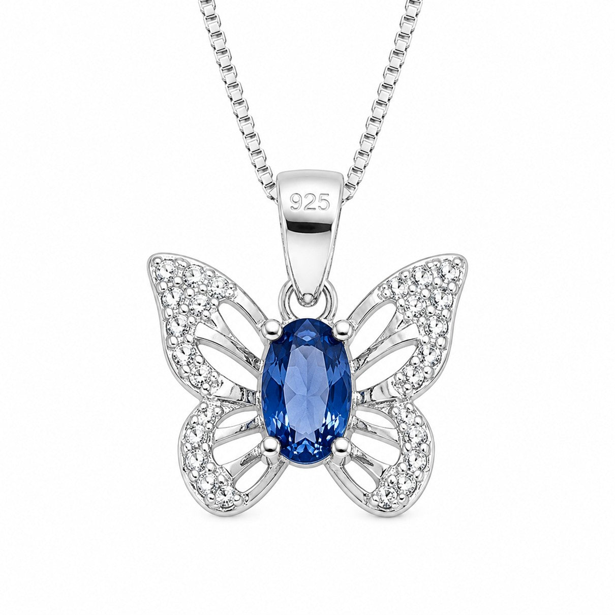 Dije Y Collar Mariposa Plata 925 Con Circones