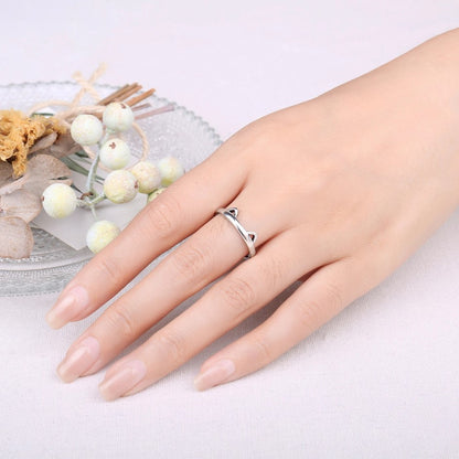 Anillo Ajustable Gato para Mujer En Plata 925