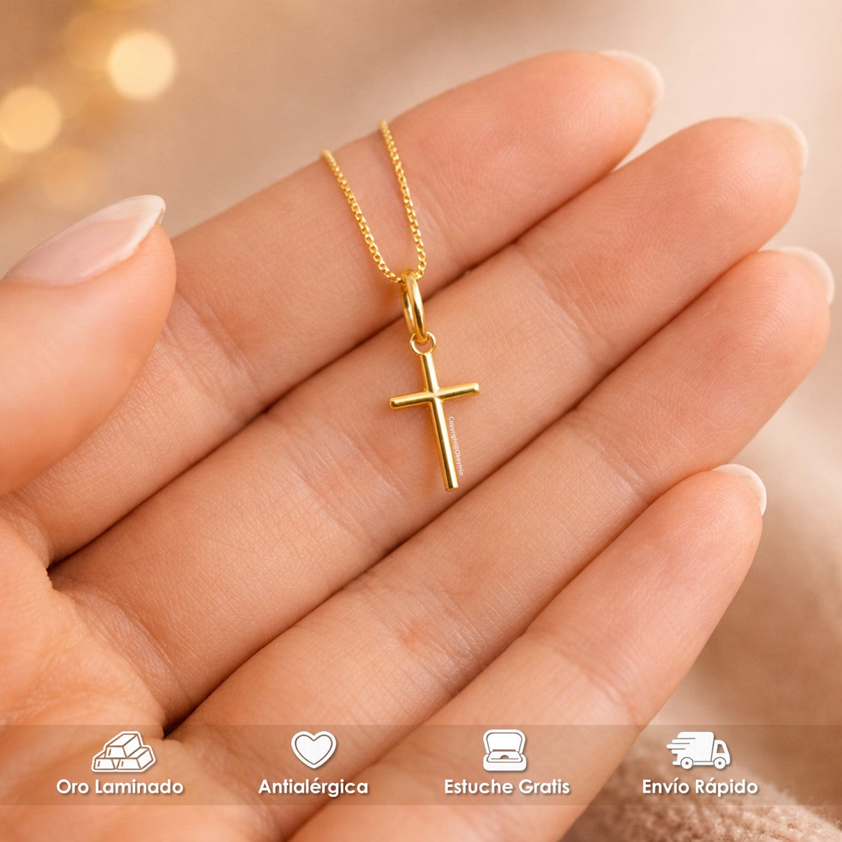 Dije Cruz Oro Laminado Unisex