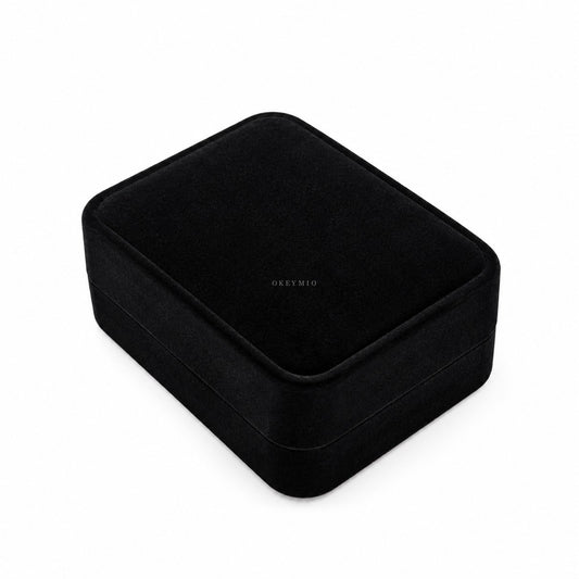 Estuche Premium de Terciopelo Negro para Joyas