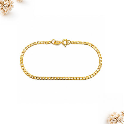 Pulsera Figaro Delgada Y Fina En Oro Laminado 18k