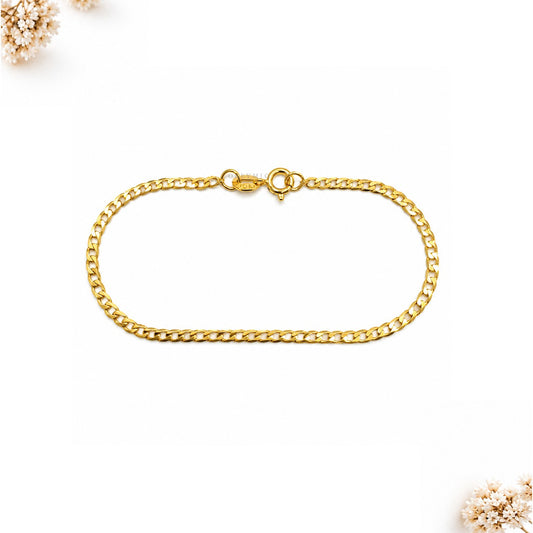 Pulsera Figaro Delgada Y Fina En Oro Laminado 18k