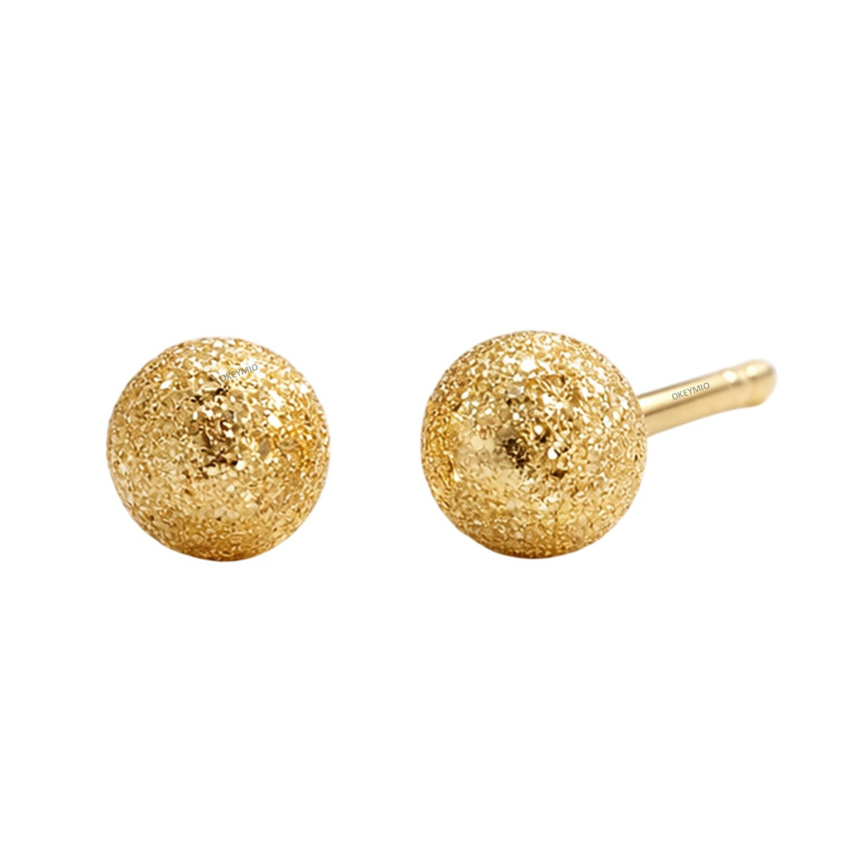 Aretes Topitos Oro Laminado Esfera Diamantada