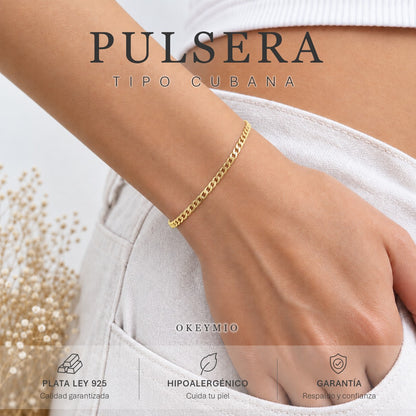 Pulsera Figaro Delgada Y Fina En Oro Laminado 18k