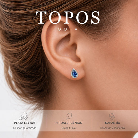 Aretes Gota En Plata 925 Premium