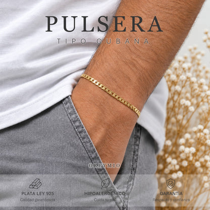 Pulsera Figaro Delgada Y Fina En Oro Laminado 18k
