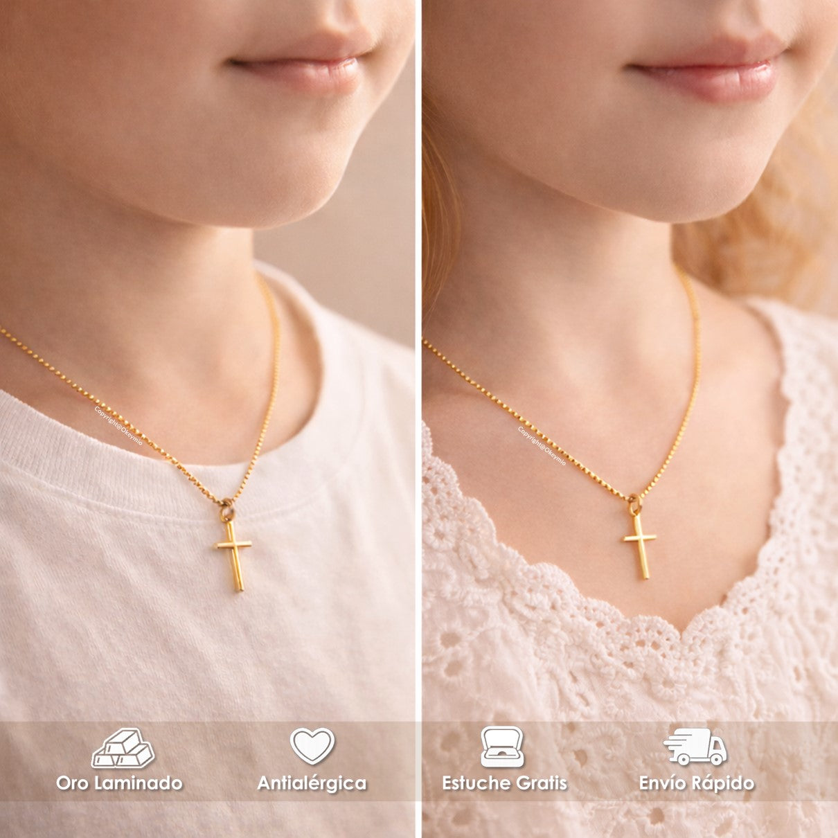 Dije Cruz Oro Laminado Unisex