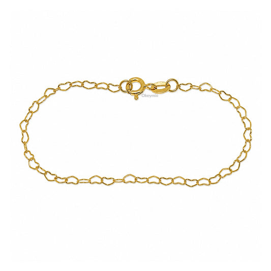 Pulsera Corazones En Oro Laminado 18k