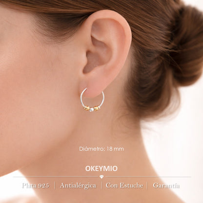 Candongas En Oro 18K y Plata 925