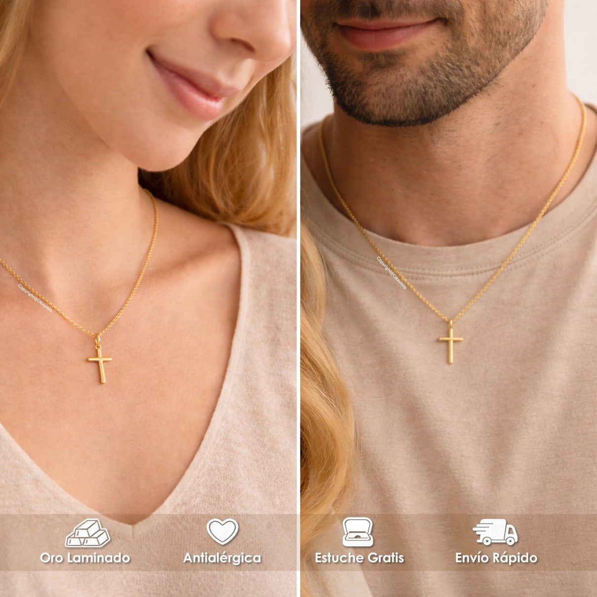 Dije Cruz Oro Laminado Unisex