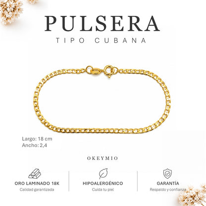 Pulsera Figaro Delgada Y Fina En Oro Laminado 18k