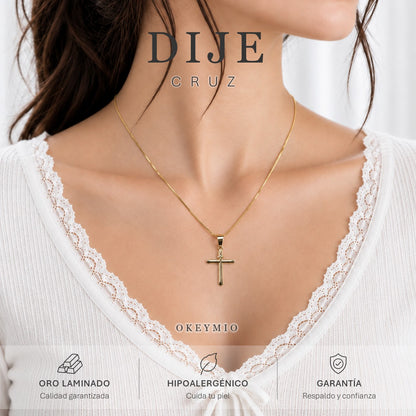 Dije Cruz Cristiana Oro Laminado 18k Plata