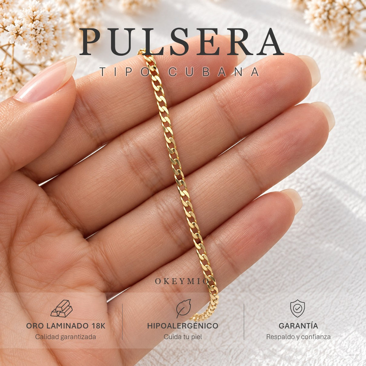 Pulsera Figaro Delgada Y Fina En Oro Laminado 18k