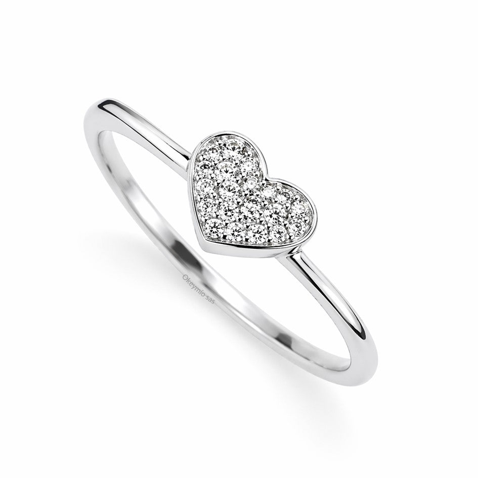 Anillo Ajustable Corazón En Plata 925