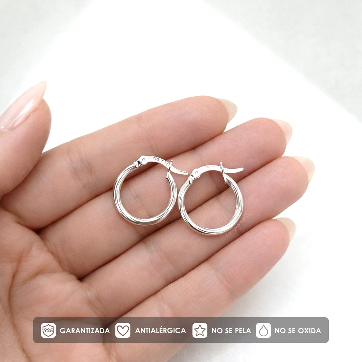 Candongas Clásicas Trenzada  En Plata 925 - 18 mm  (Melcocha)