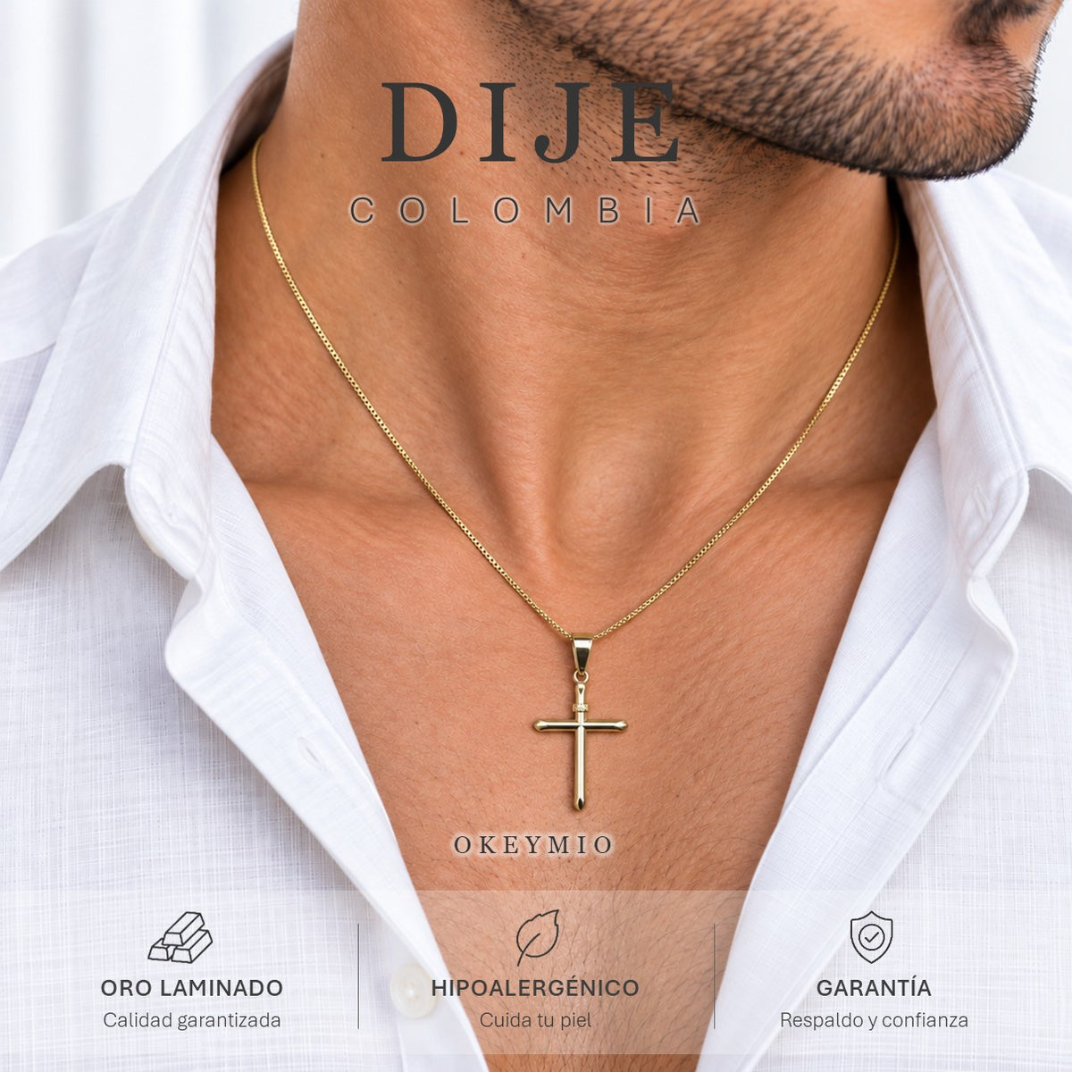 Dije Cruz Cristiana Oro Laminado 18k Plata