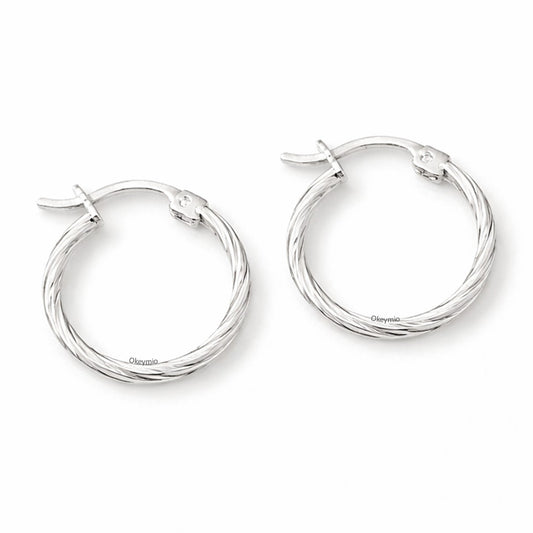 Aretes Aro Trenzado Candonga En Plata 925