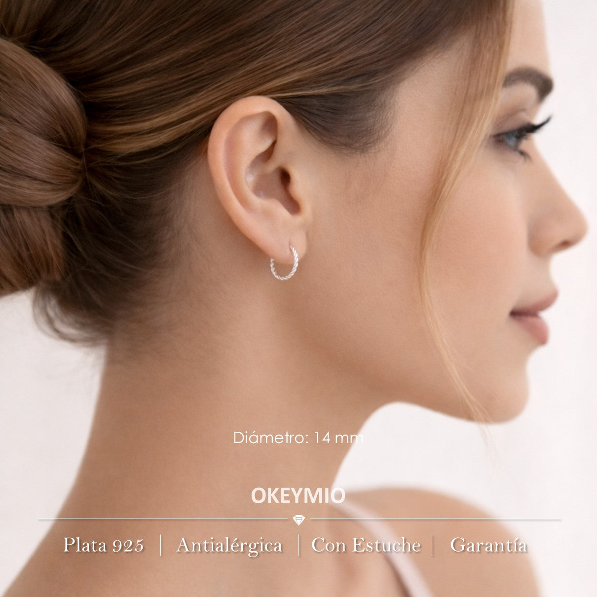 Aretes Aro Trenzado Candonga En Plata 925