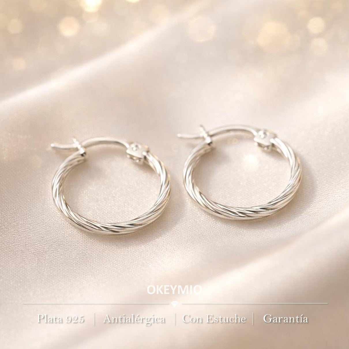 Aretes Aro Trenzado Candonga En Plata 925