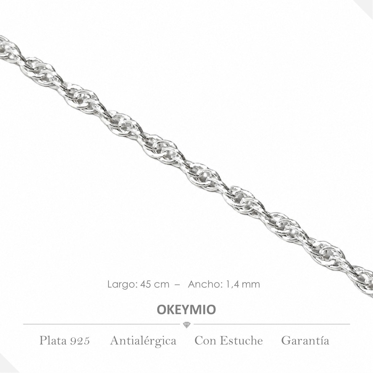 Cadena Trenzada En Plata 925 Italiana (45cm) (Copia)