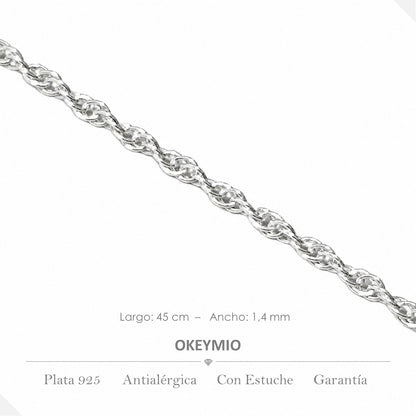 Cadena Trenzada En Plata 925 Italiana (45cm) (Copia)