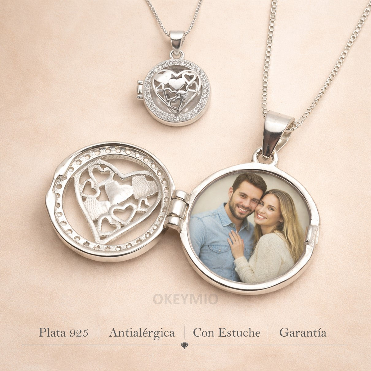 Dije Relicario Plata 925 Guarda Foto Amor Regalo