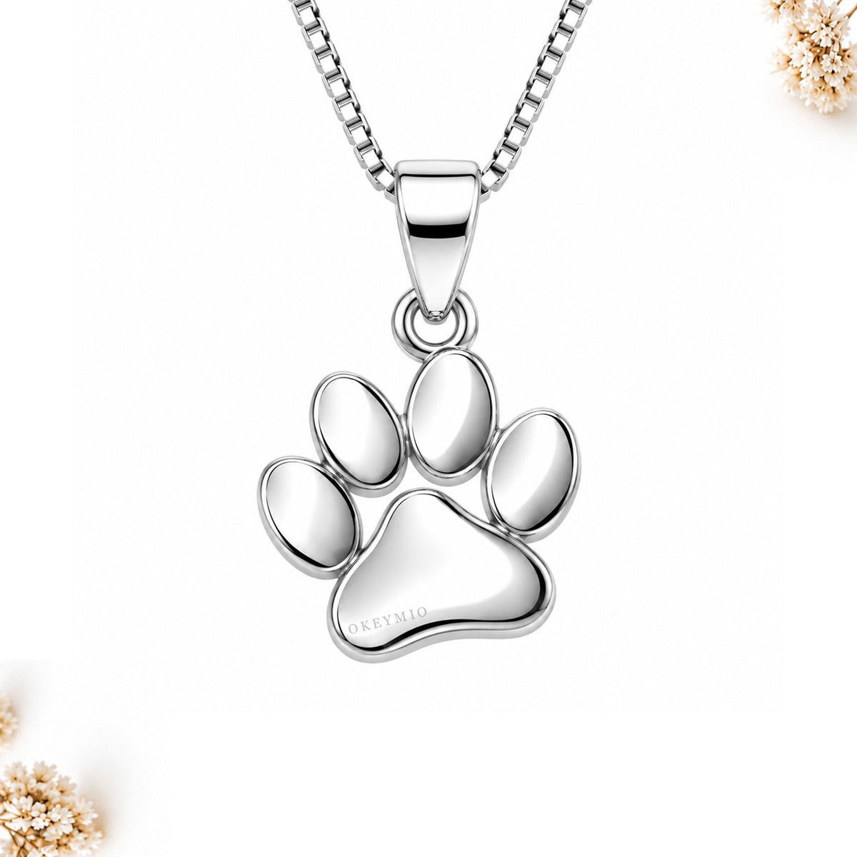Dije Huella De Perrito En Plata 925 Con Cadena Mujer