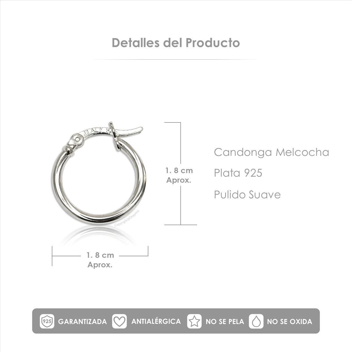 Candongas Clásicas Trenzada  En Plata 925 - 18 mm  (Melcocha)